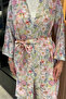 Floral Patterned Kimono Pants Hijab Double Set - 3