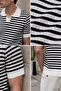 Men's Polo Neck Striped Patterned Openwork Knitwear T-Shirt - 3