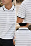 Men's Striped Polo Collar T-Shirt - 3
