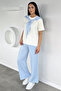 Gülseli Women's Elastic Waist Pants and Tie-Front Blouse Two-Piece Set - 2
