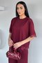 Gülseli Women's Elastic Waist Pants Lace Detailed T-Shirt Double Set - 4