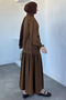 Elastic Waist Lace-Up Blouse Skirt Hijab Double Set - 3