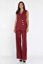 Double-Breasted Collar Lined Vest and Trousers Two-Piece Set