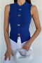 Women's Gold Button Detailed Knitwear Blouse - 3