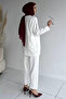 Collar Flower Detailed Tunic Trousers Hijab Double Set - 4