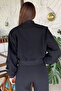 Lined Women's Jacket with Sleeve Detail - 4
