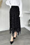 Polka Dot Pleated Hijab Chiffon Skirt with Elastic Waist - 2