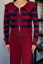 Women's Stripe Patterned Knitwear Cardigan and Trousers Two-Piece Set (Fits S-M-L Sizes.) - 4