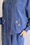 Women's Bead Embroidered Hijab Shirt and Pants Two-Piece Set - 4
