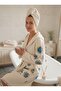 4 Layers Cotton Muslin Bathrobe with Evil Eye Pattern and Hooded Bathrobe - 4