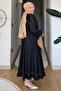 Gülseli Jean Denim Jacket Elastic Waist Skirt Hijab Double Set - 6