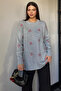 Heart Embroidered Women's Knitwear Sweater - 2