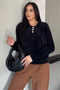Shirt Collar Buttoned Fleece-Lined Knitwear Sweater (Available in Sizes S, M, L, XL)