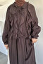 Front Ruffled Skirt and Blouse Combination Hijab Two-Piece Set - 4