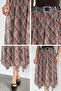 Women's Belted Elastic Waist Plaid Patterned Tulle Skirt - 5