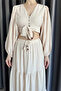 Women's Balloon Sleeve Tie-Front Blouse Skirt Two-Piece Set - 4