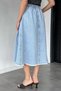 Women's Pleated and Tasseled Jean Denim Skirt - 3