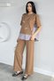 Gülseli Women's Elastic Waist Trousers Stone Embroidered Blouse Double Set - 2