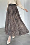 Perry Elastic Waist Pleated Patterned Hijab Skirt
