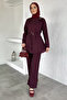 Gold Accessory Belted Tunic Elastic Waist Pants Islamic Clothing Double Set