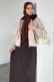 Elastic Waist Zero Sleeve Dress Zippered Sweat Hijab Double Set - 2