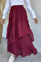 Voile Hijab Skirt with Elastic Waist and Inner Lining - 2