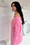 Women's Madonna Collar Self-Line Patterned Knitwear Blouse - 4