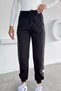 Women's Emblem Detailed Sweatpants with Elastic Waist and Cuffs