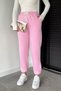 Women's High Waist Stone Embroidered Shaded Sweatpants with Elastic Waist and Cuffs