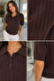 Gülseli Women's Polo Collar Openwork Knitwear Blouse - 5