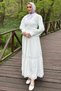 Scalloped Waist Tie Shirt Skirt Hijab Double Set (S-M-L Suitable) - 2