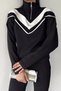Women's Stand Collar Half Zipper Sweat Pants Two-Piece Set - 2