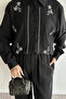Women's Bead Embroidered Hijab Shirt and Pants Two-Piece Set - 4