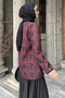Front-Tie Quilted Patterned Hijab Jacket - 4