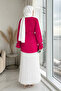 Collar Rose Detailed Pleated Sleeve Elasticated Hijab Tunic - 4