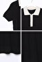 Men's Polo Collar Half Zipper Patterned Knitwear T-Shirt - 3