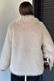 Women's Front Zipper Fringed Fur Coat - 4