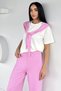 Gülseli Women's Elastic Waist Pants and Tie-Front Blouse Two-Piece Set - 2