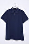 Men's Polo Collar Half Zip Self Patterned T-Shirt - 4