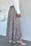 Patterned Chiffon Hijab Skirt with Elastic Waist - 4
