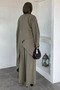 Elastic Waist Trousers Special Design Poncho Blouse Islamic Clothing Two-Piece Set - 4