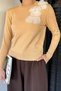Women's Crew Neck Floral Figured Knitwear Blouse - 3