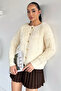 Gülseli Women's Front Buttoned Bearded Knitwear Jacket