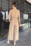 Women's Crew Neck Waist Belted Jumpsuit - 3