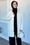 Hooded Zippered Soft Yarn Hijab Cardigan