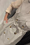 Double-breasted collar waist belt detailed front buttoned hijab trench coat - 4