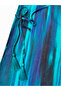 Long Textured Chiffon Kimono Turquoise Blue Green Gradient Patterned Pareo Kimono Kaftan - 8