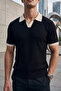 Men's Polo Collar Patterned Knitwear T-Shirt