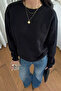 Women's Bow Embroidered Embellished Sweatshirt - 5