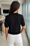 Gülseli Women's Polo Collar Openwork Knitwear Blouse - 4